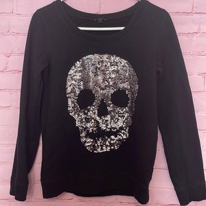 Express sequin skull sweatshirt